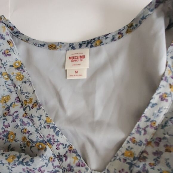 MOSSIMO gray yellow sheer tiered dress - Picture 3 of 5